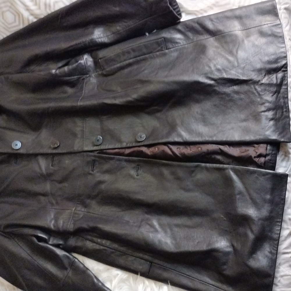 Anne Kline genuine lambskin trench coat. SzL-XL